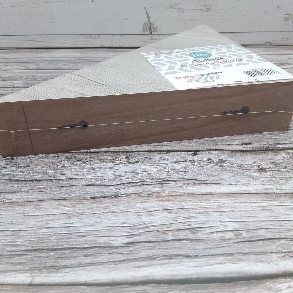 Home basics 10 In. Corner Floating Shelf 2 Pk Composite Wood 7Lb Weight Capacity - Picture 5 of 13